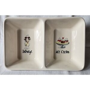 Rae Dunn Ice Cream Dish Divided Artisan Collection By Magenta